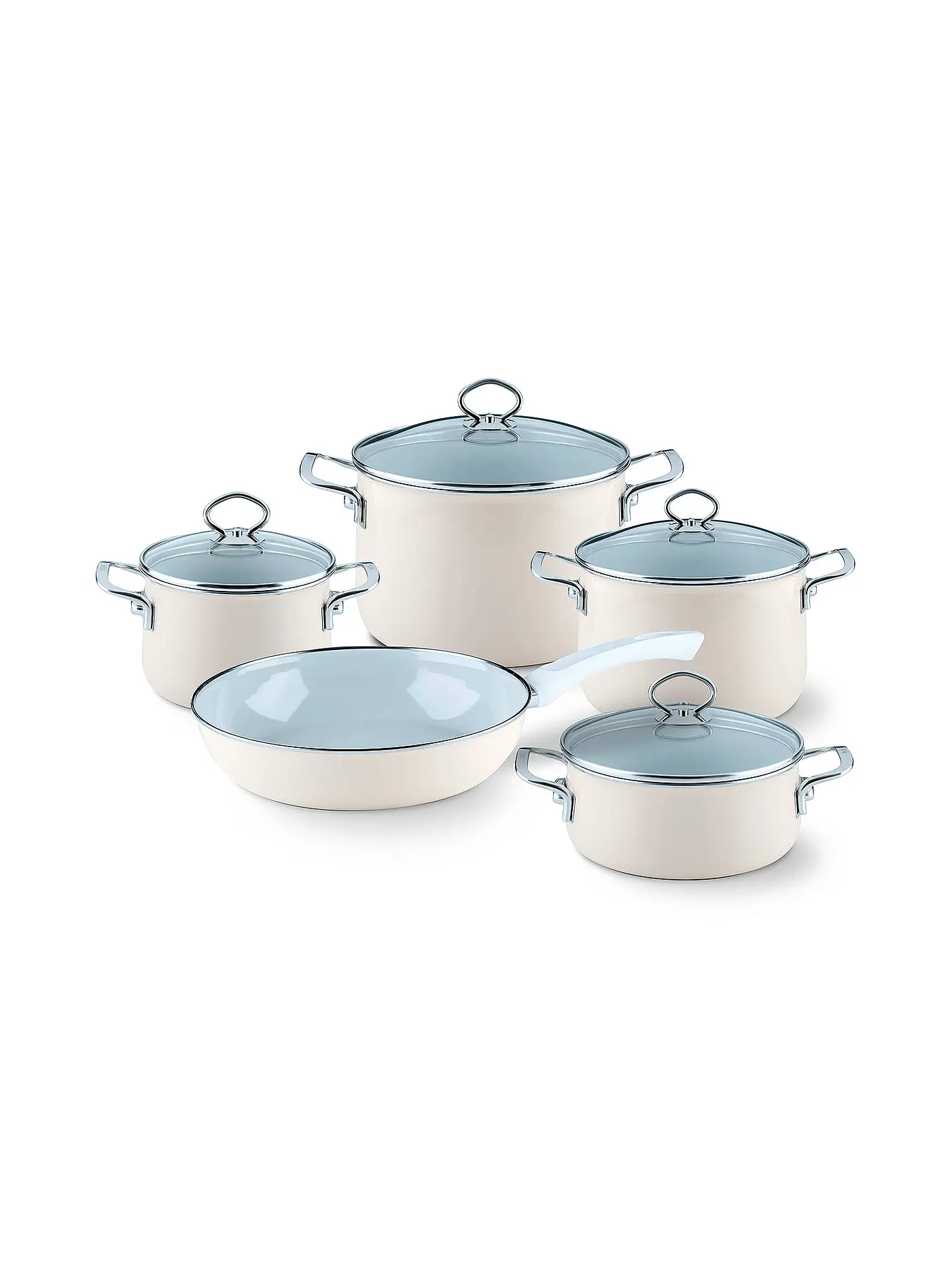 RIESS | Kochgeschirr-Set 5-tlg. "Avorio" (Creme) | 